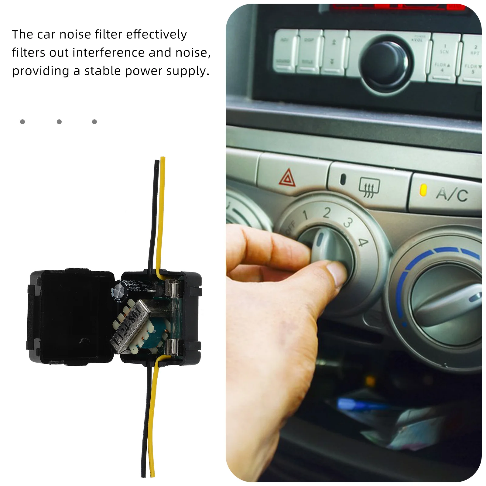 

Car Power 12V Universal Noise Suppressor Audio Ground Loop Isolator Metal Plastic Stereo Car Stereo Noise Reducer Reducer