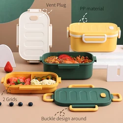 1pc 1000ml/33.8 oz Portable Lunch Box Container 2 Layer Grid Salad Bowl Bento Boxes Salad Bowls Lunch Box Lunch Container for Fo