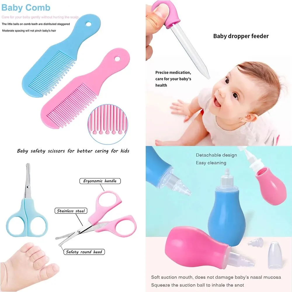 KIT di assistenza sanitaria per la toelettatura del bambino da 8 pezzi per neonati e bambini tronchese per unghie Kit per neonati strumenti per frese di bellezza porta per Set di Manicure per bambini