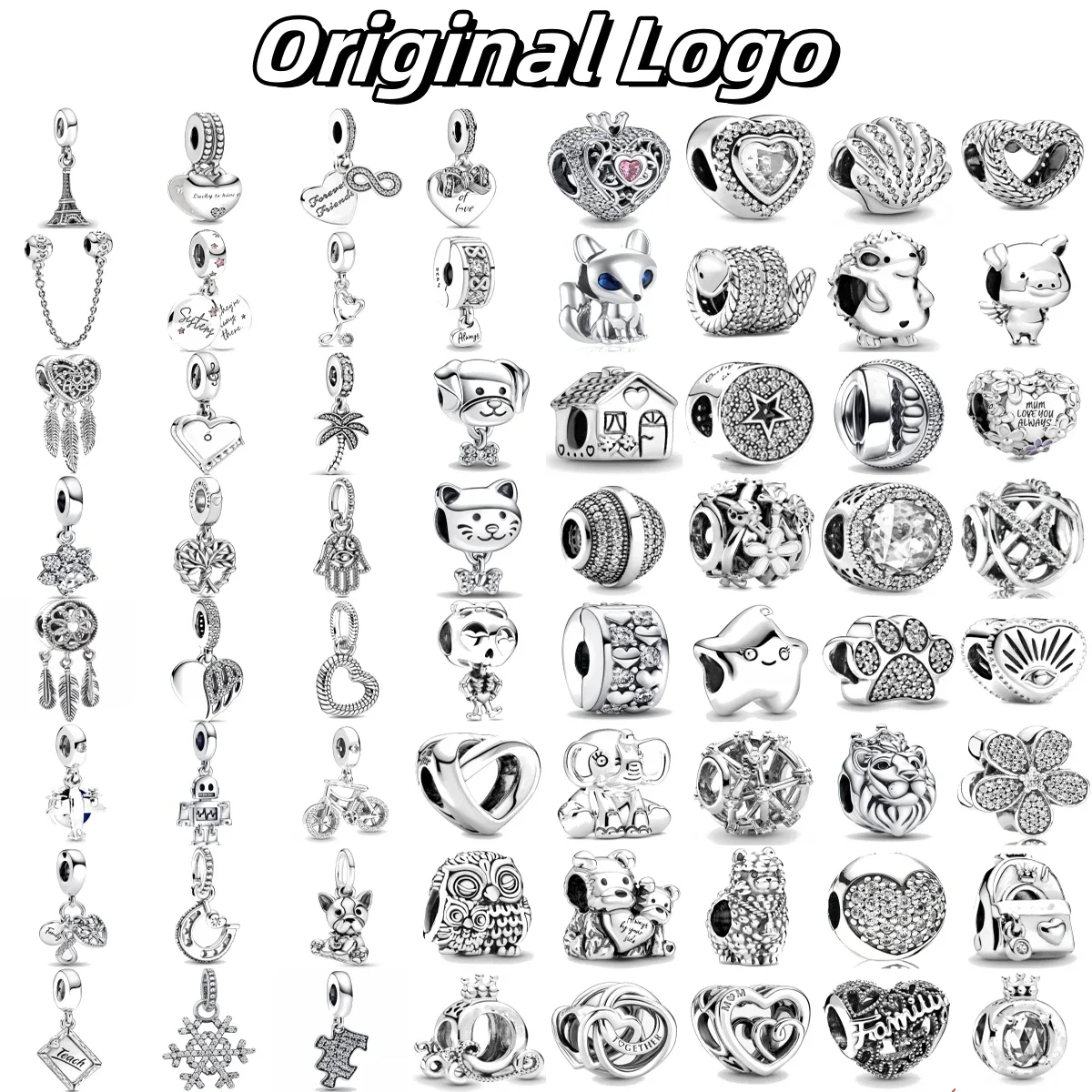 

2024 New Sparkling White Eiffel Tower Sister Family Love Diy 925 Sterling Silver Bead Fit Pandora Bracelet Bangle Fine Jewerlry