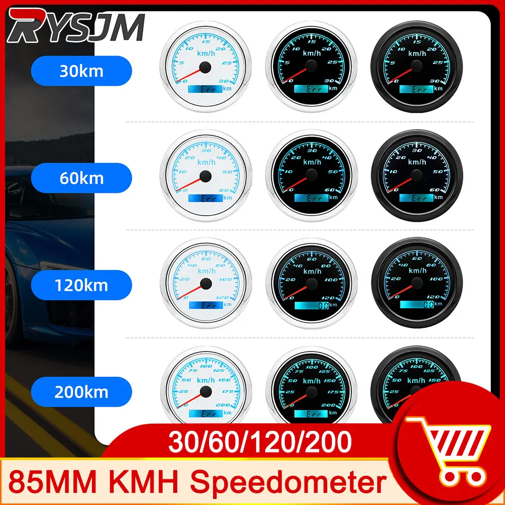 

Speedometer 85mm Waterproof 7 Colors Backlight Universal 300km/h 600km/h 120km/h 200km/h Car Accessories 12v/24v customized