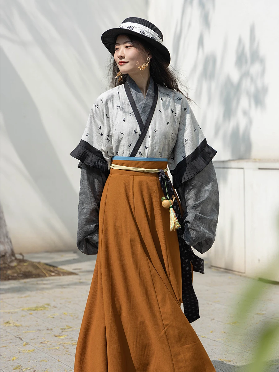 

Chen Ai Huan Bamboo Str 2025 New Improved Silk Hanfu Daily Commute Comfortable Skirt Tianli Comfortable Women's Clothing