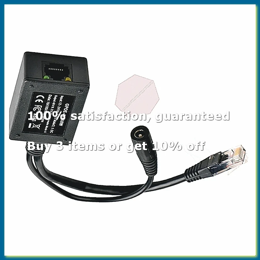 GPOE-48V10W PoE Converter Gigabit 12-24V to 48V Output Splitter for 802.3af or 48V Devices and Solar to PoE Conversion