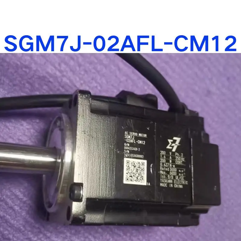 Used 200W servo motor SGM7J-02AFL-CM12 test OK quick delivery