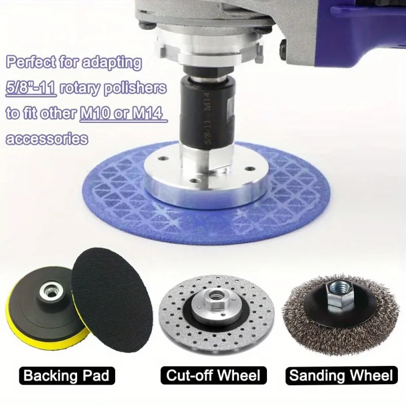 2 ชิ้นชุดอะแดปเตอร์ด้ายโลหะ, 5/8 "-11 หญิง M14/M10 ชาย, เจาะ Bit Polisher Interface Connector, ไม่ต้องใช้ไฟฟ้า