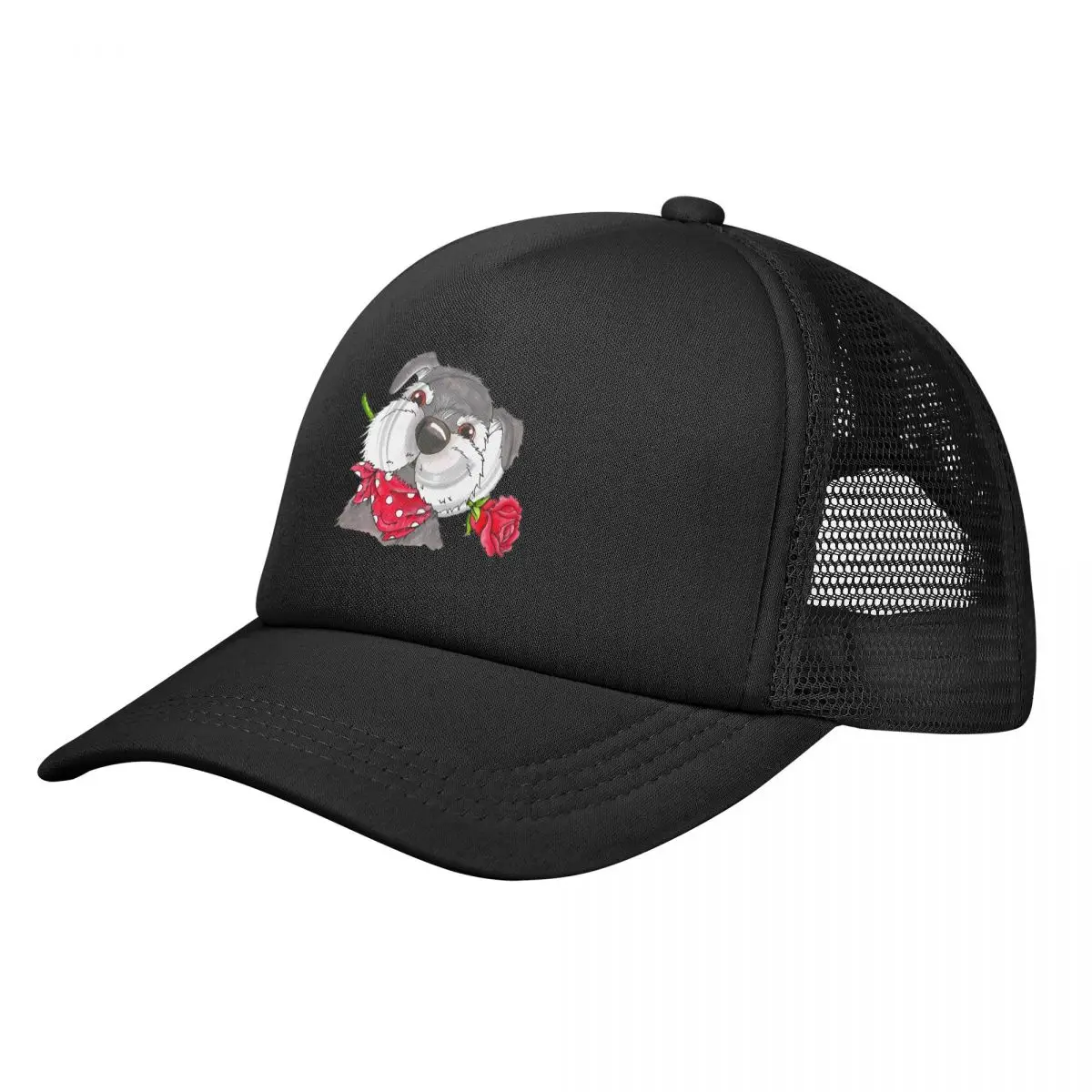 

Cute Rose Mini Schnauzer Unisex Adult Mesh Baseball Cap for Spring and Summer