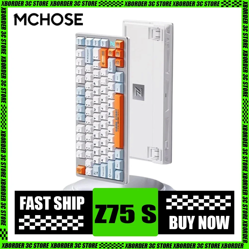 Mchose Z75s Mechanical Keyboard Aluminium Alloy Three Mode Wireless Gaming Customized Keyboard 75% Rgb Hot-Swap Gasket Pc Gamer