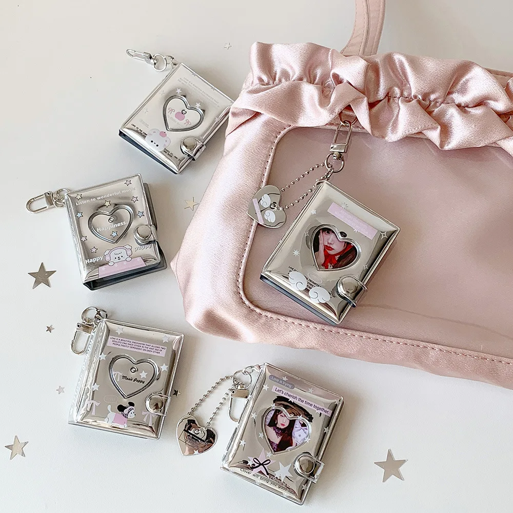Cartoon Puppy Silver 2‑Inch Keychain Pendant Photo Album for K‑pop Collecting ID Photo Photo Sticker Card Book Gift view 4