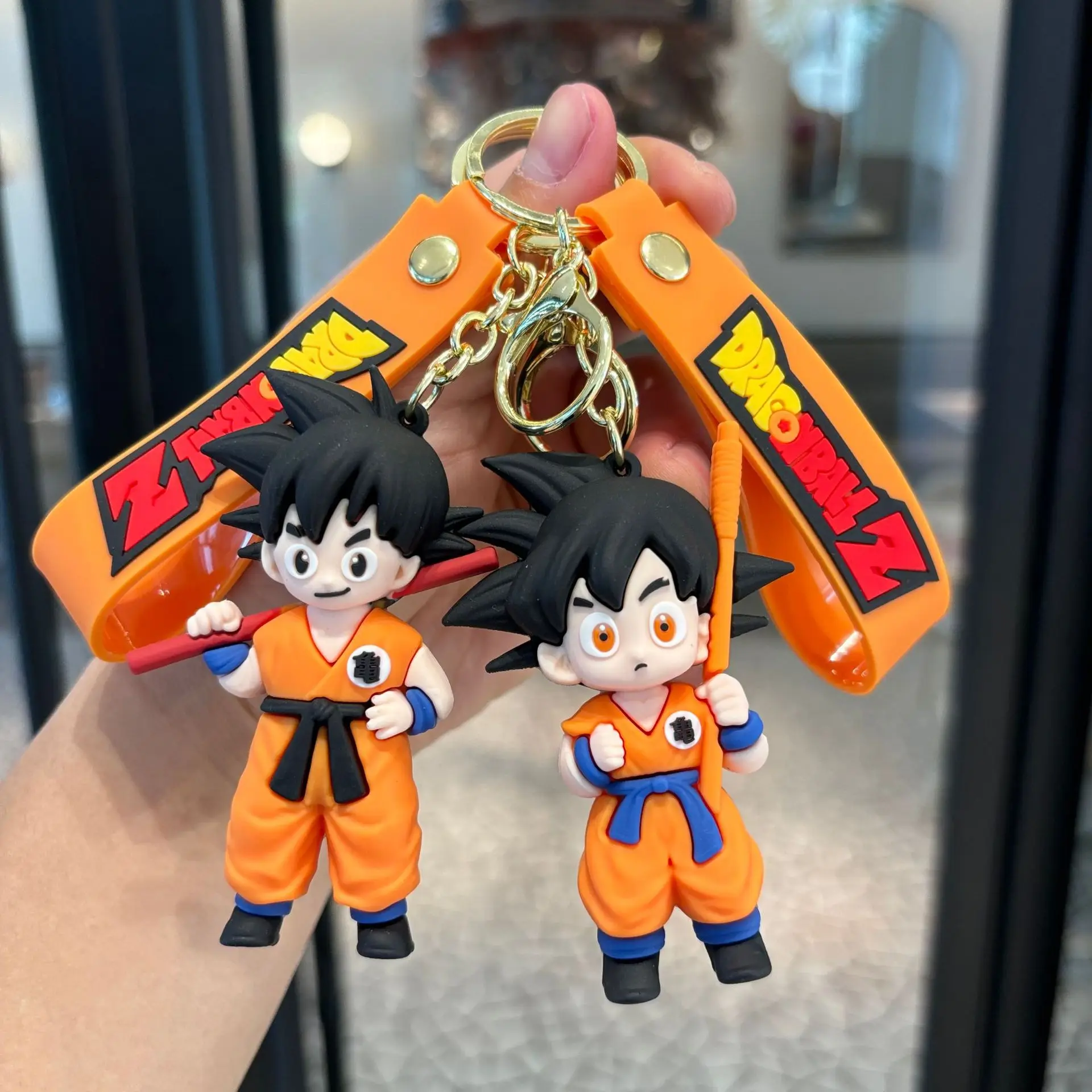 Dragon Ball Z Son Goku Keychain,3D Anime Figure Keyring with Strap,Perfect Bag Car Accessory,Ideal Gift for Fans Collectors - view 3