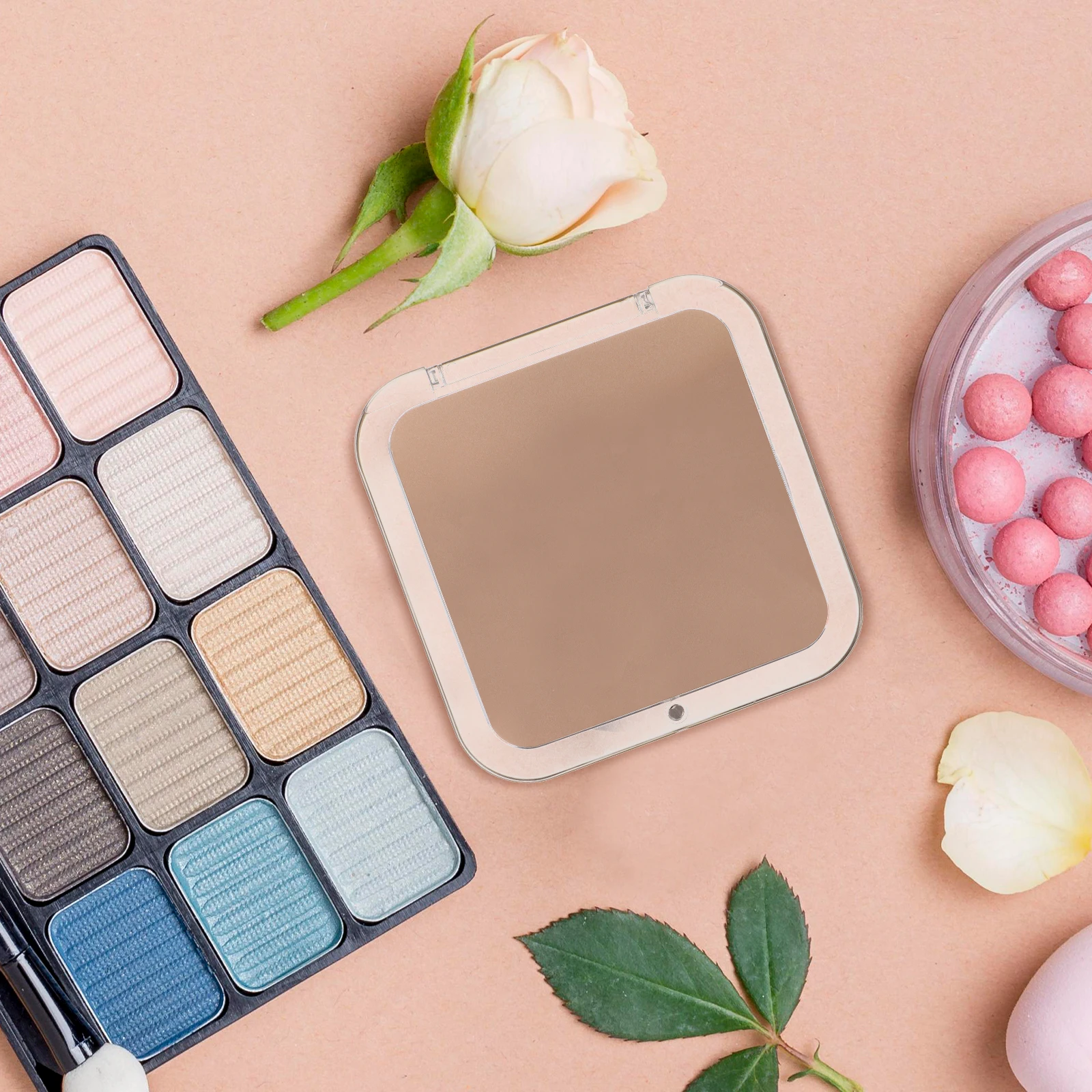 Mini espelho de maquiagem quadrado 10x ampliação dobrável espelho portátil para bolsa de viagem bolso handheld retoque ferramenta