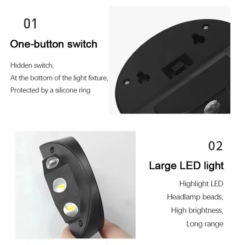 

ALIM-Waterproof Solar Wall Lights,Outdoor 3 LED Fence Lamp For Garden, Yard Decoration,Energy Efficient Wall Washer Lights