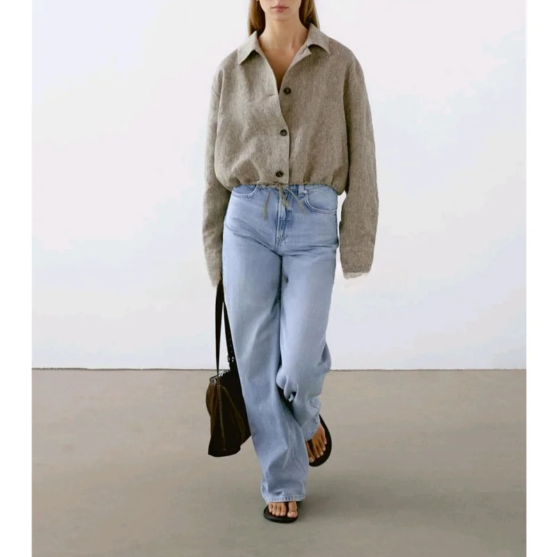 

Casual Outdoor Pilot Sle Jaet ort Coat Autumn New Women's Faion Polyester Fiber Long Sve Collar Button Closure