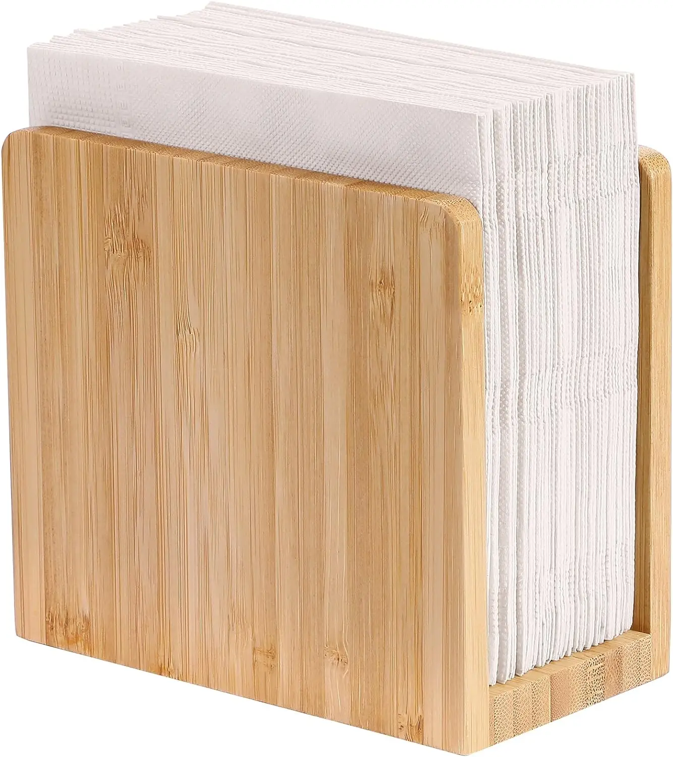 hot saltBamboo for Home Deco Natural Wooden Napkin Holder Organizer Suitable for Restaurant Napkin Holder