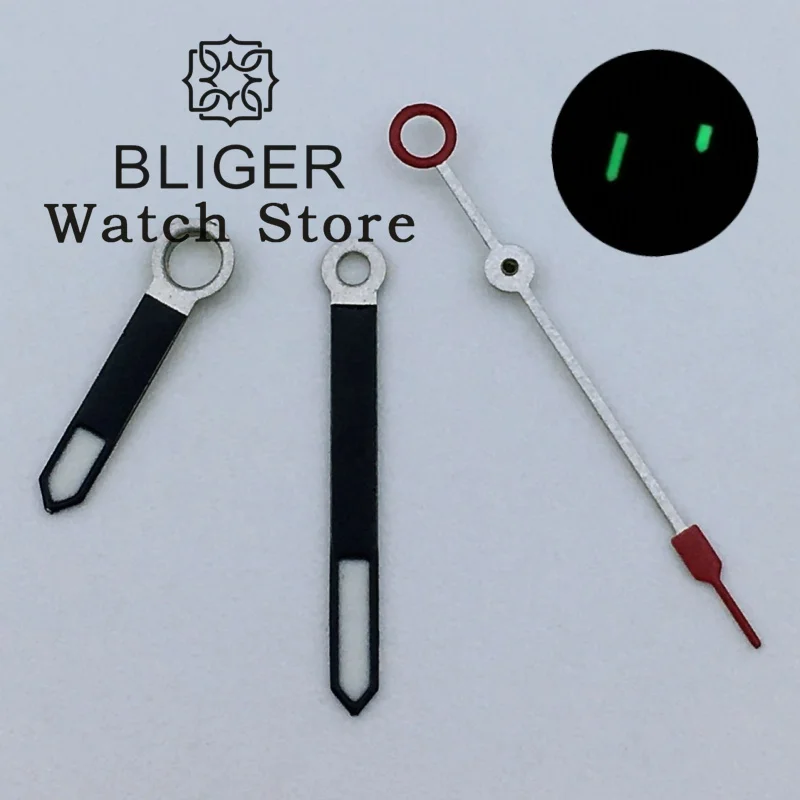 

BLIGER Black Watch Hands Green C3 Luminous Hands Fit NH34 NH35 NH36 NH38 NH39 NH70 NH72 Movement