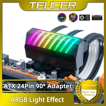 TEUCER ATX ATX adaptörü 90 derece ARGB adaptörü için masaüstü bilgisayar anakart DIY bilgisayar aksesuarları