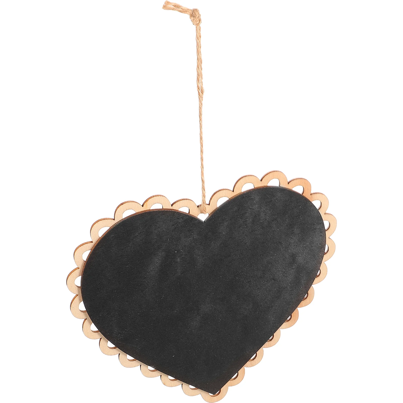 Tableau noir suspendu en bois en forme de coeur, tableau de messages, tableau noir suspendu