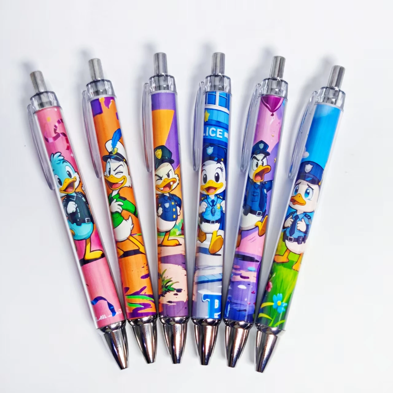 

6 шт./12 шт., креативная шариковая ручка на тему полиции утки, утиный пресс, повседневные офисные студенческие обучающие канцелярские принадлежности, подарочная ручка