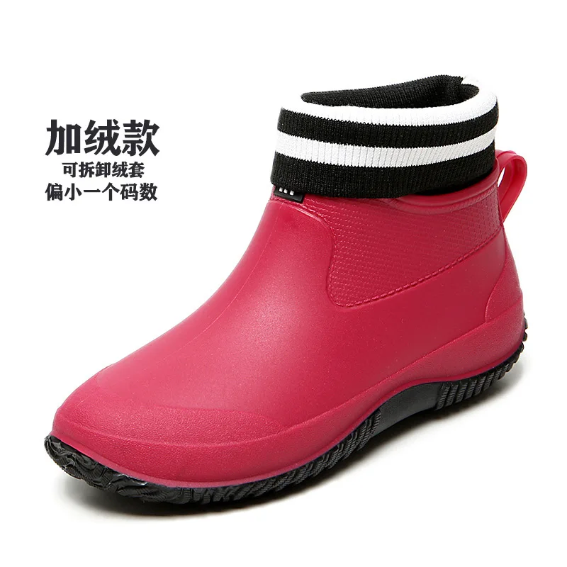 

Fashion Rain Shoes men Women Platform Ankle Rain Boots Ladies Rubber Shoes Outdoor Waterproof Walking Booties New Working BootsS