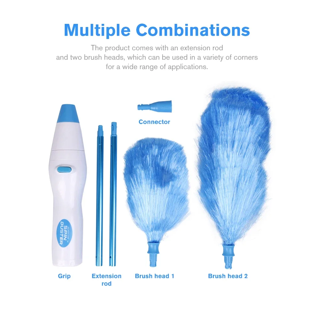 180° Electric Dust Collector/Brush, Electric Dust Feather Duster, Adjustable, Furniture Window Bookshelf Cleaning