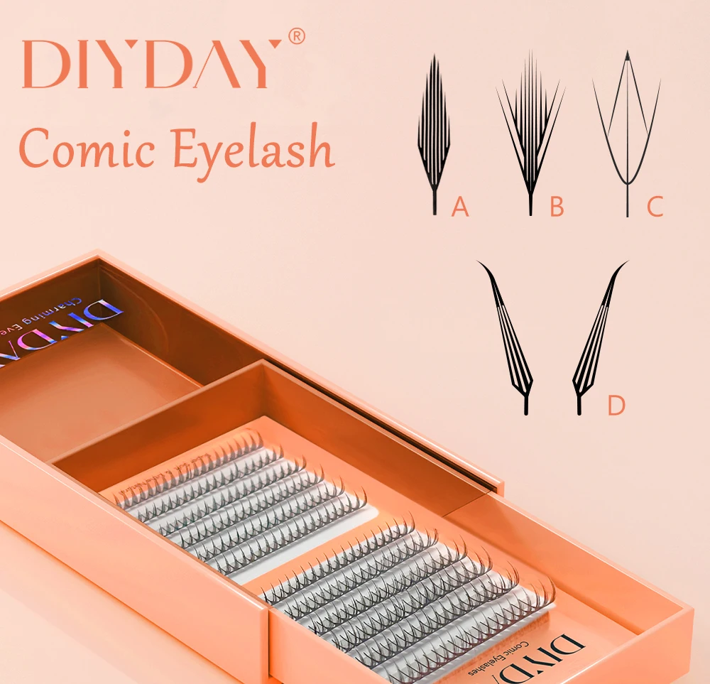 DIYDAY Fox Anime Wimpernverlängerung, vorgefertigte Manga-Fee, falsche Wimpern, federleicht, Comic-Spire, Cosplay-Wimpern, natürlicher täglicher Gebrauch – Detail 1