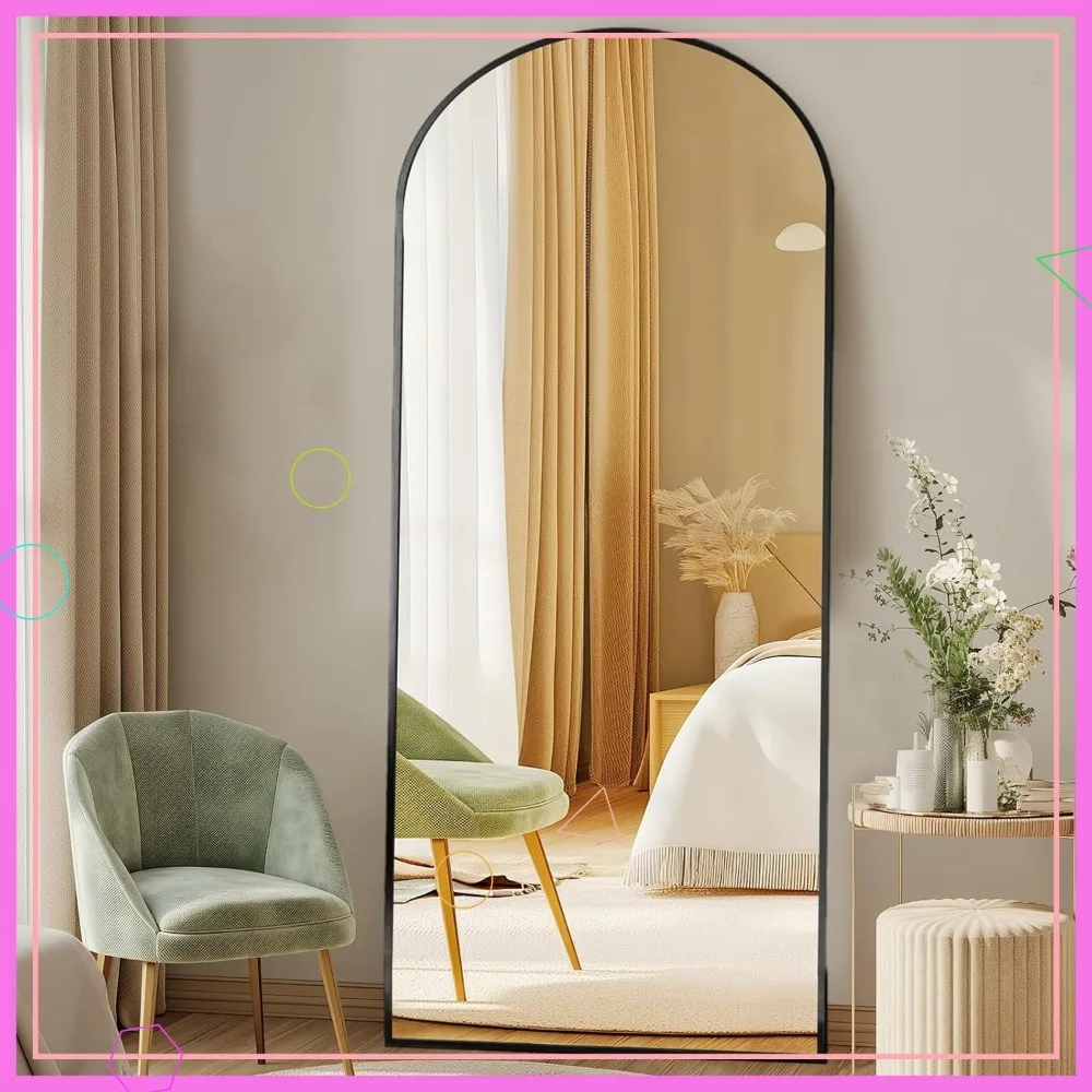 

64x21 Inch Full Length Floor Mirror with Stand Shatterproof Aluminum Frame for Bedroom Living Room Wall Mount Modern Home Decor