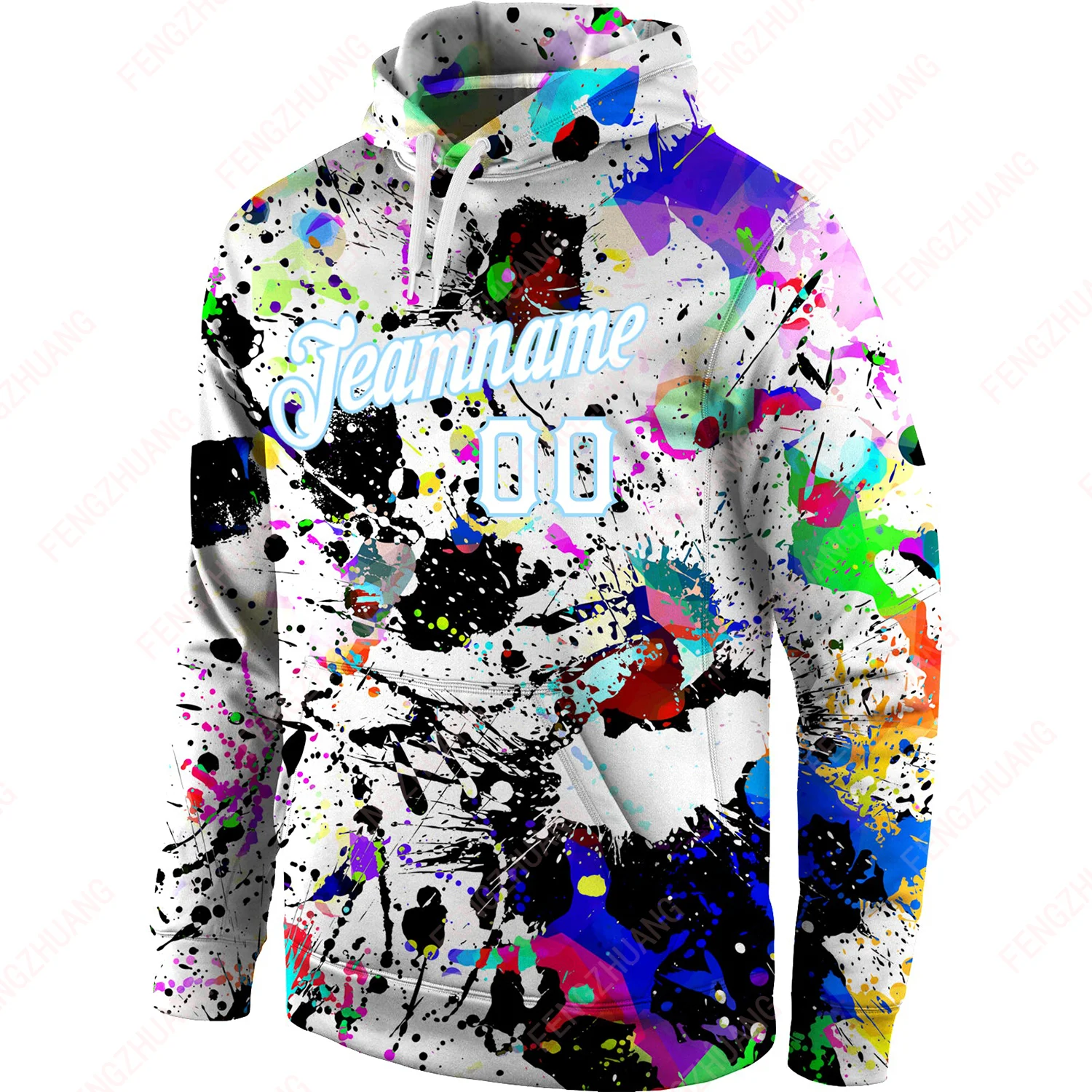 

Custom Stitched Splasheh Graffiti Fashion Men And Women Loose Casual Harajuku Hooded Pullover Sportwear Hip Hop Streetwear