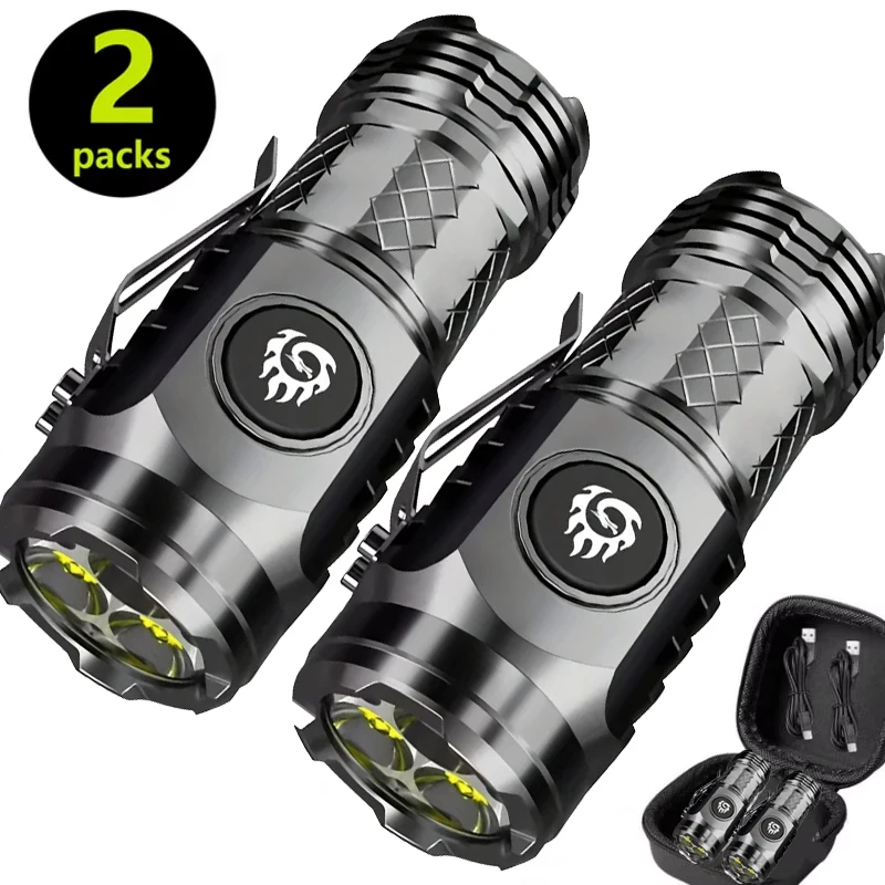 Super Bright MINI LED Flashlight USB Rechargeable Fishing Lantern Torch Powerful 3 Lighting Mode Outdoors Emergency Camping Lamp