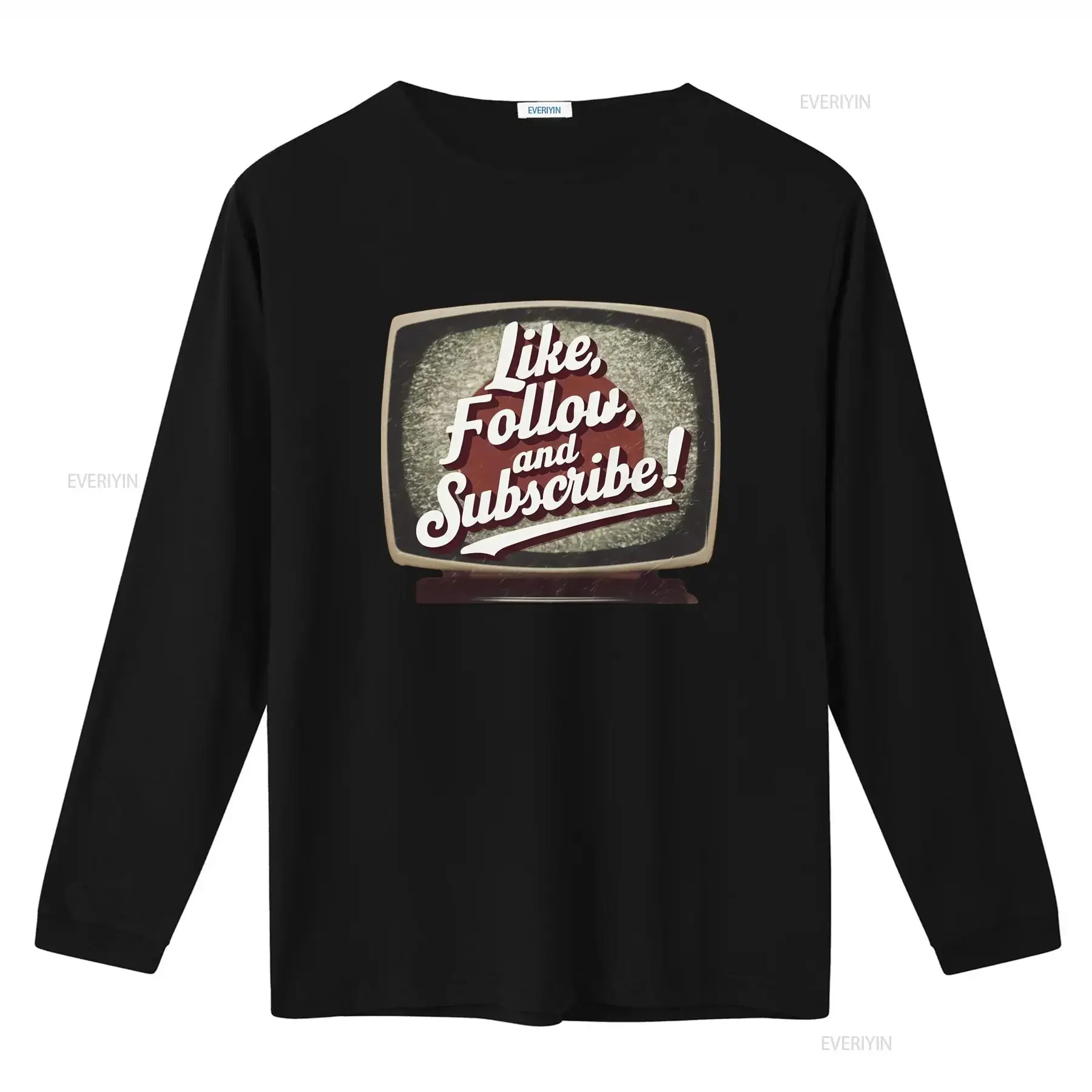 Retro TV Style Like Follow and Subscribe T Shirt for Social Media Influencers vintage Washed Versatile Soft Comfortable Unisex