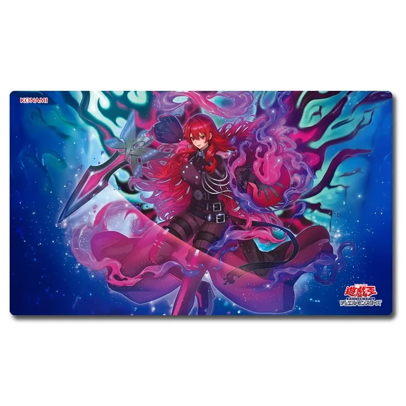 Yu-Gi-Oh! TCG Exosister Karmael Giocatore singolo Tappetino da battaglia Carta Duel Plate Tappetino Anime Cartoon Gomma Campo Gioco da tavolo Tappetino per carte