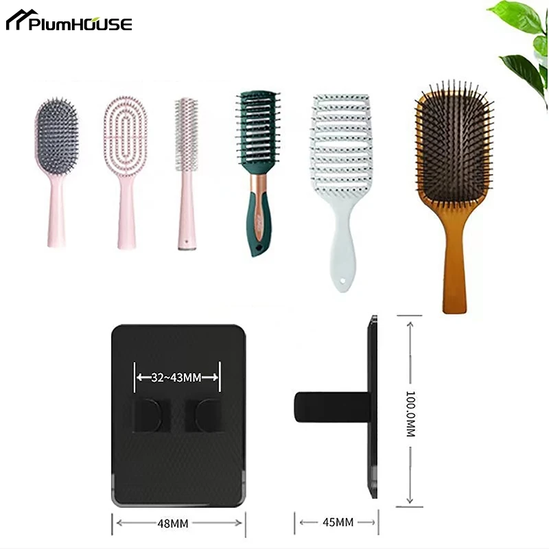 Comb Holder Bathroom Wall Hanging Comb Storage Rack Hair Clip Organizer Air Cushion Comb Holder Creative Plastic Comb Rack