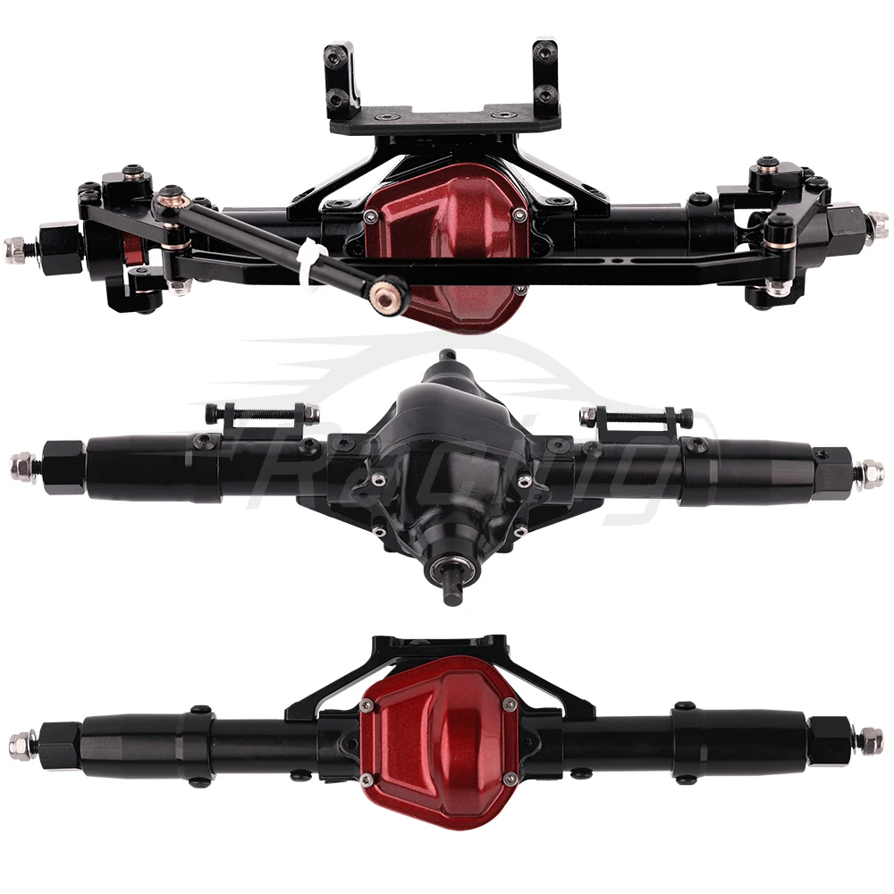 Metalllegierung Vorne Mitte Hinten Gerade Achse mit Servo Basis für 1/10 RC Rock Crawler Auto Axial SCX10 RC 4WD D90 Upgrade Teile