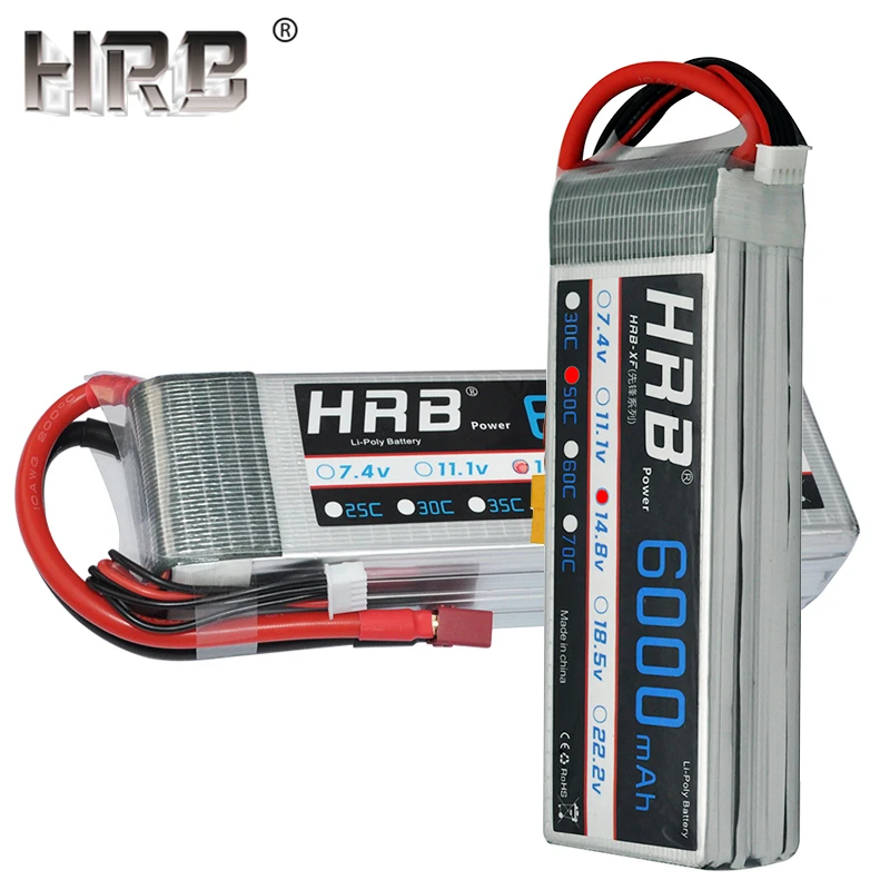 HRB 4S 14.8V بطارية ليبو 6000mah XT60 T عمداء RC أجزاء ل VKAR بيسون عربات التي تجرها الدواب سيارة FPV الطائرات 1/10 قارب