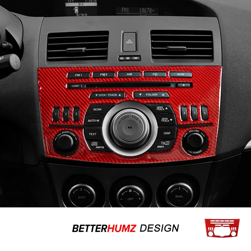 

For Mazda 3 Axela 2010-2013 Carbon Fiber Center Console CD Panel Cover Trim Sticker Car Interior Decoration Tuning Accessories