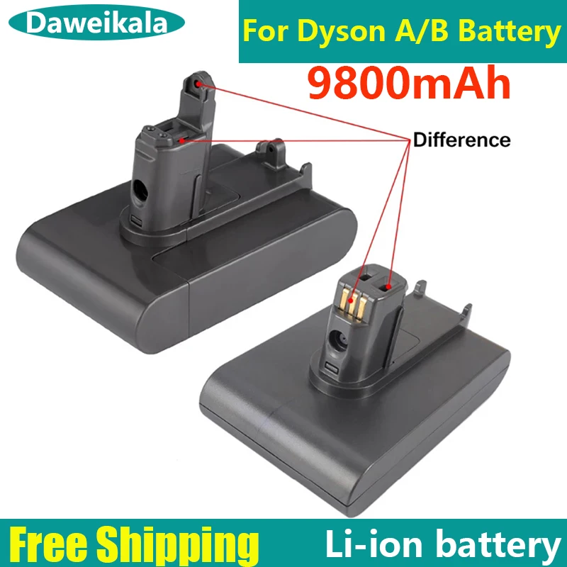 2023 New for Dyson 22.2V 9800mAh Type A/B Li-ion Vacuum Battery for Dyson DC35, DC45 DC31 DC34 DC44 DC31 Animal DC35 Animal