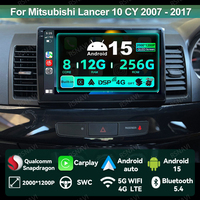 Car Radio Android 15 For Mitsubishi Lancer 10 CY 2007 - 2017 Multimedia QLED DVD BT Wireless Carplay Auto Qualcomm 4G LTE GPS