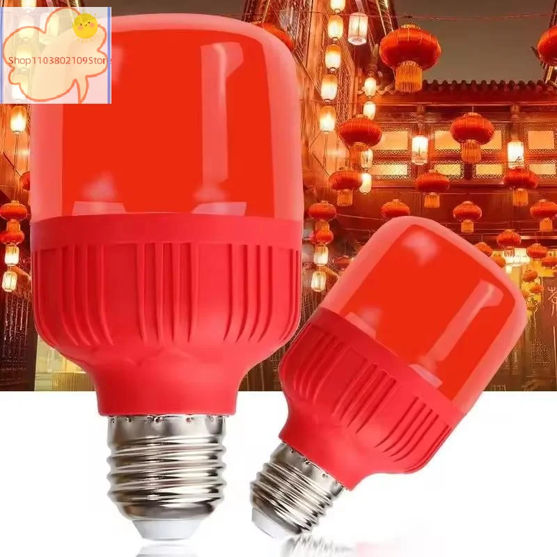 High Power Red LED Light Bulb E27/B22 AC 220V 5W 10W 15W 30W High Brightness Spot Light Festive New Year Bulb Christmas Lights