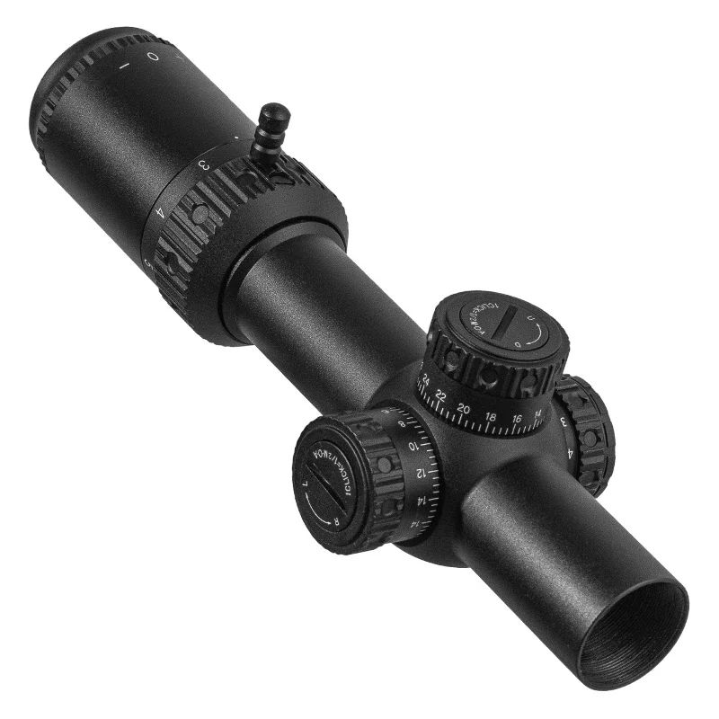 High-quality FIRE WOLF 1-5X24 IR SFP close-range tactical telescope with red dot illumination, reset lock, and hunting optics view 3