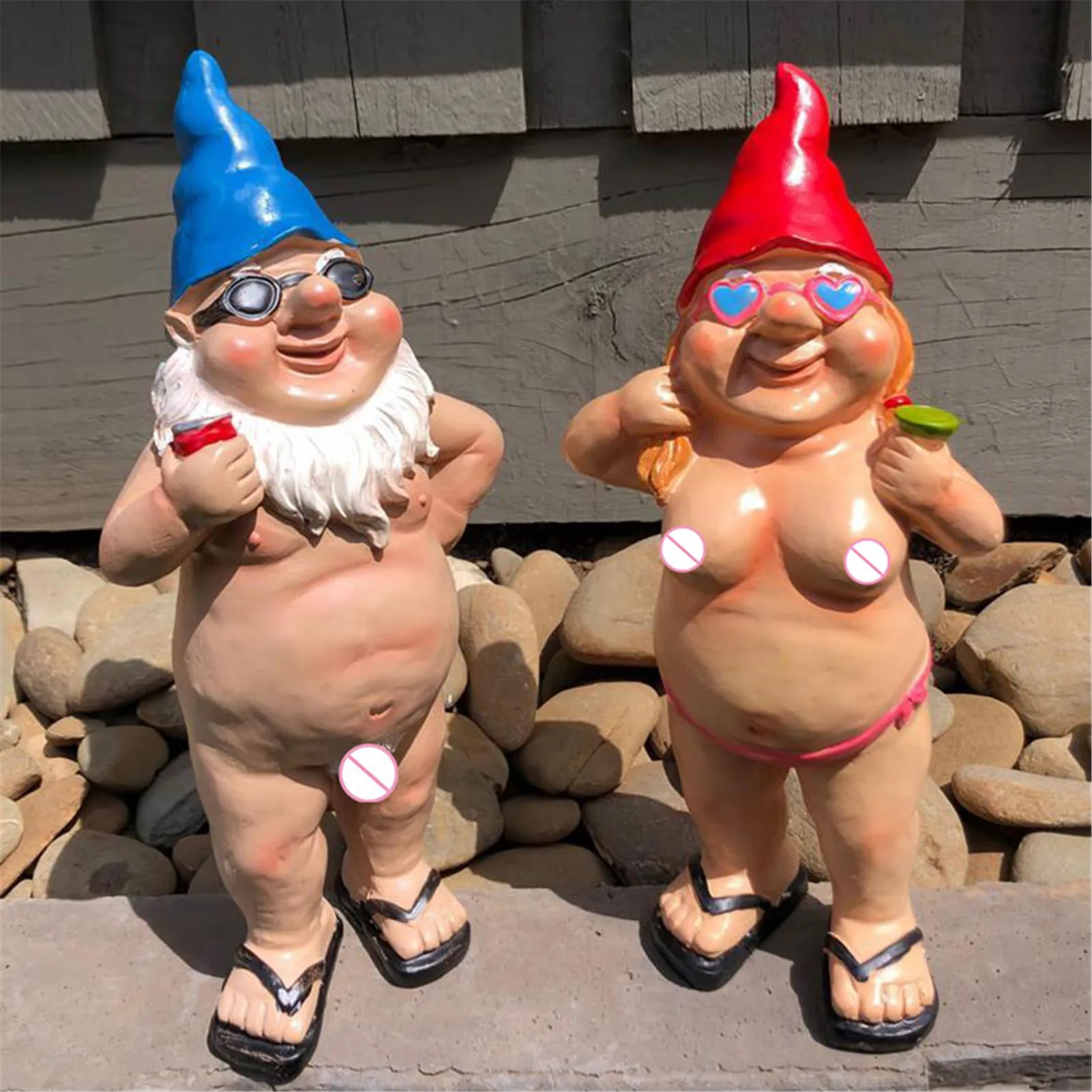 Modern Decoration Gnome Statue Resin Naked Garden Ornaments Indoor Man & Woman Fun Ornament Dropshipping