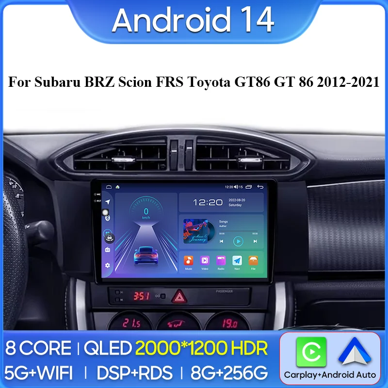 

Car Radio Carplay For Subaru BRZ Scion FRS Toyota GT86 GT 86 2012-2021 Navigation GPS Android Auto Multimedia Player 4G No 2din