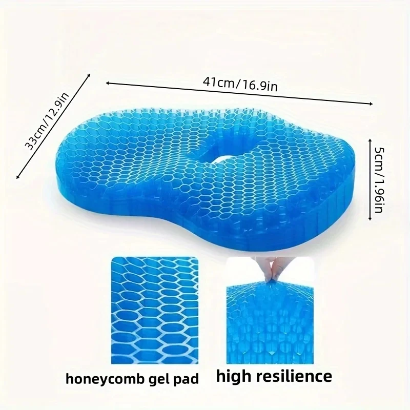 Gel Seat Cushion Summer Breathable Honeycomb Design For Pressure Relief Back Tailbone Pain - Home Office Wheelchair Chair Cars