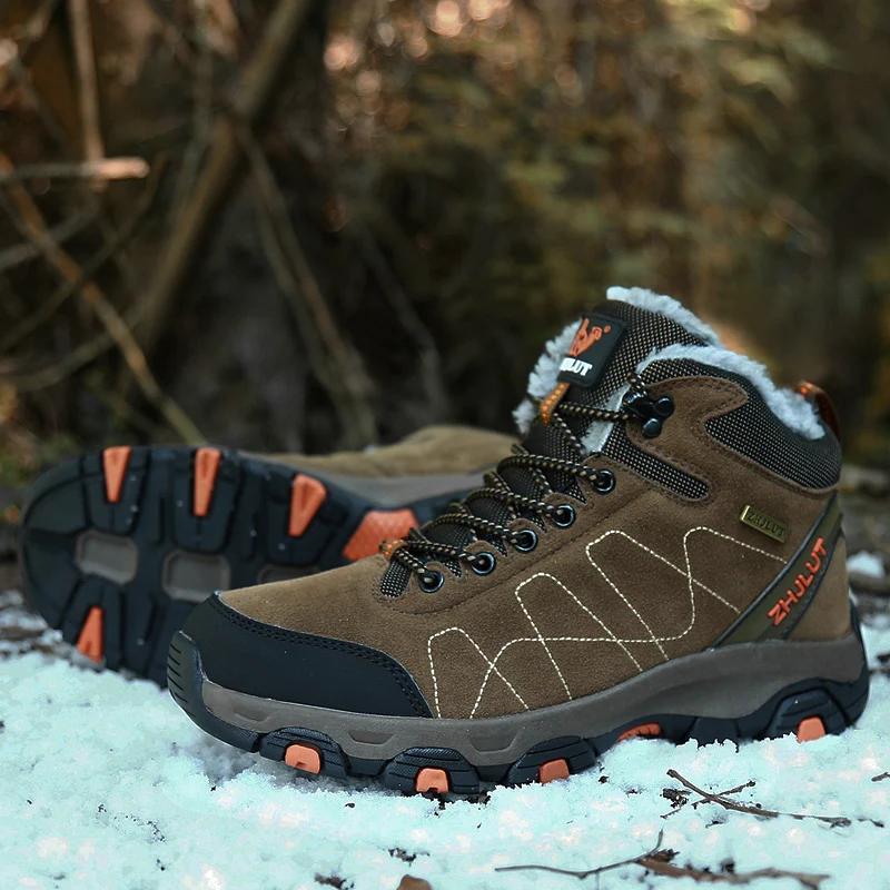 Men’s Warm Plush Snow Hiking Boots – Wear-Resistant 3