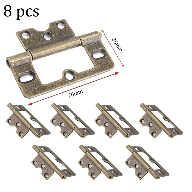 8 pcs Non-Mortise Hinge Antique Hinge Hinges Furniture Cabinet Restoration Hardware Furniture Cabinet Drawer Cupboar Dresser