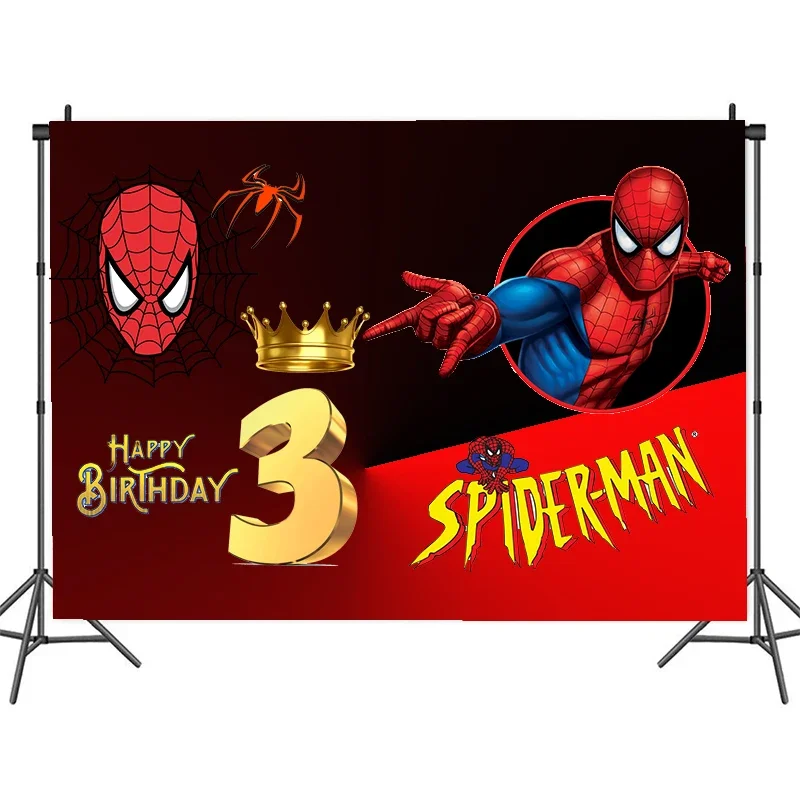 Marvels Spiderman Backdrop Party Decoration Spider Man Backgroud Birthday Baby Shower Cloth Supplies Kids Photography Back Drop