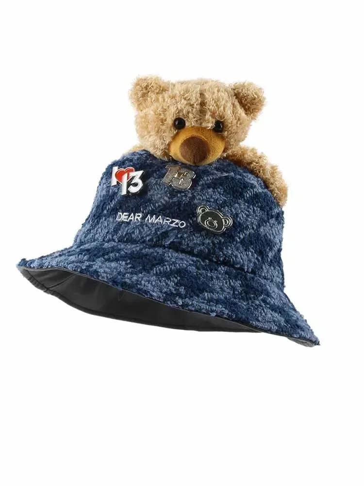 دافئ وأنيق الخريف والشتاء قبعة بحافة قبعة صياد السمك للنساء الرجال الفاخرة مصمم قبعة دلو قبعات Gorros #5