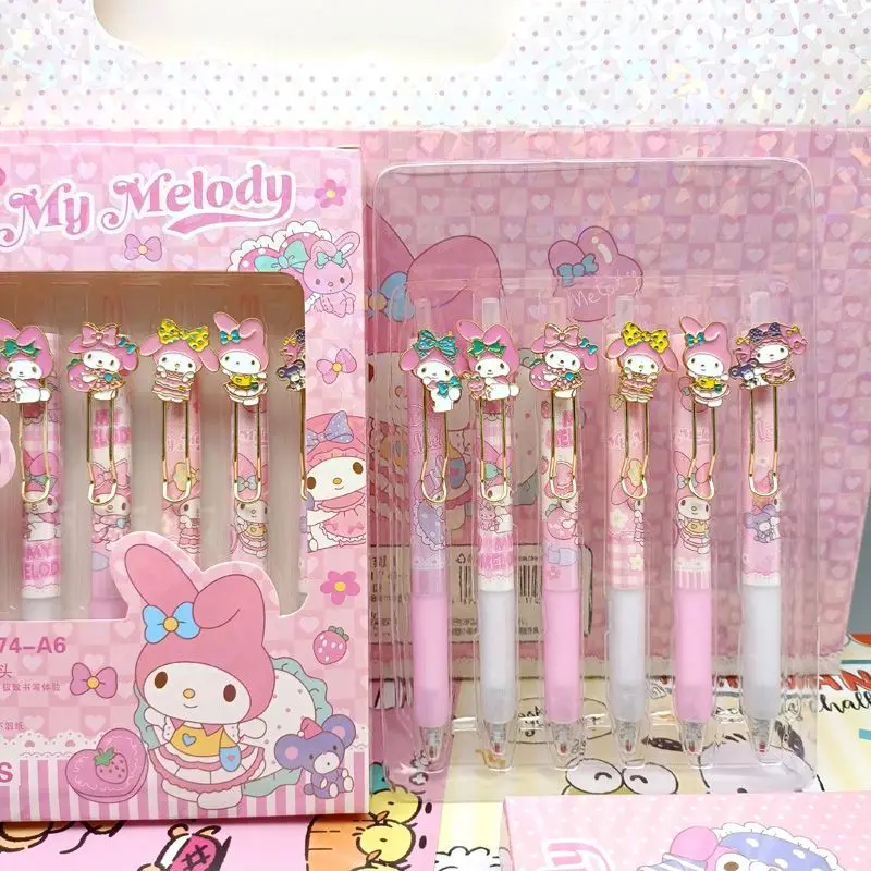 

My Melody Kawaii MINISO Ins Anime Metal Patch Pen Creative Cartoon Cute Girl Heart Pencil Stationery Gifts Toys for Kids