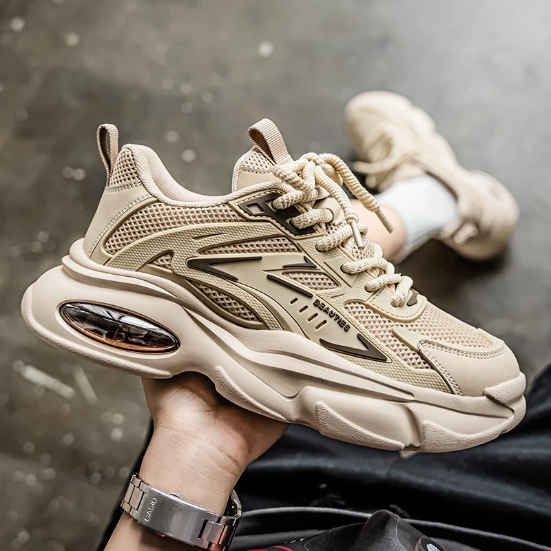 أحذية رياضية رجالية فاخرة للجري قابلة للتنفس، أحذية رياضية كاجوال بدون كعب أنيقة، أحذية تنس للسباق للرجال، تصميم مريح سهل الارتداء