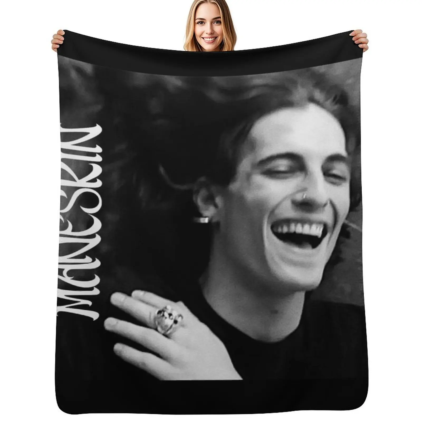 

Damiano David Maneskin Throw Blanket Hairys Sofa Quilt Single decorative Blankets