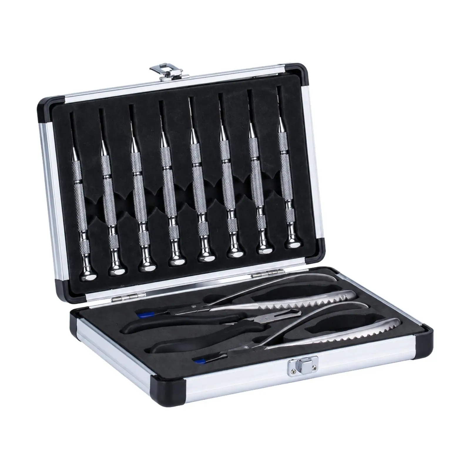 Hard Case Eyeglass Repair Kit with Optical Frame Pliers for Precision Adjustment and Assembling