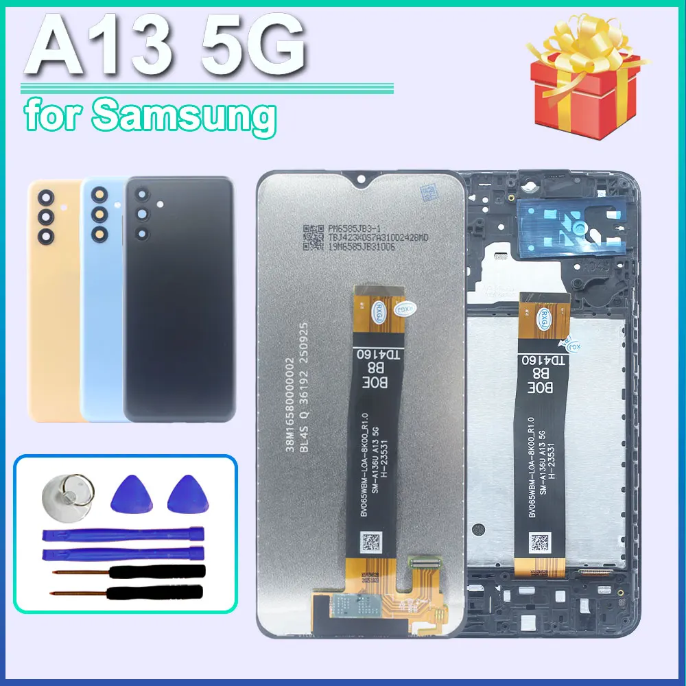 Nouvel écran LCD pour Samsung Galaxy A13 5G A136B Écran tactile LCD Digitizer Remplacement pour Samsung A13 5G A136 A136U LCD