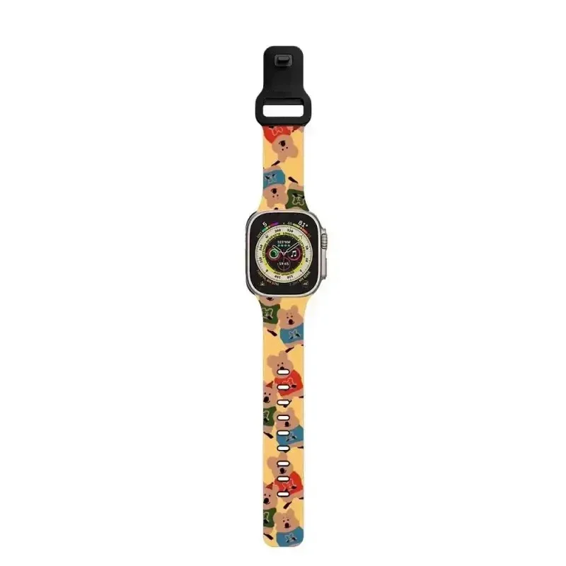 Cartoon Silicone Universal Watch Band for Apple Watch Series Ultra 2 SE (38 40 41 42 44 45 49mm) iWatch Watch Strap